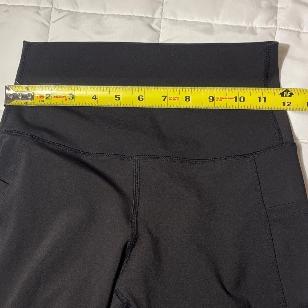 Black Yoga Flare Pants with Pockets and Wide Waistband - Picture 5 of 10